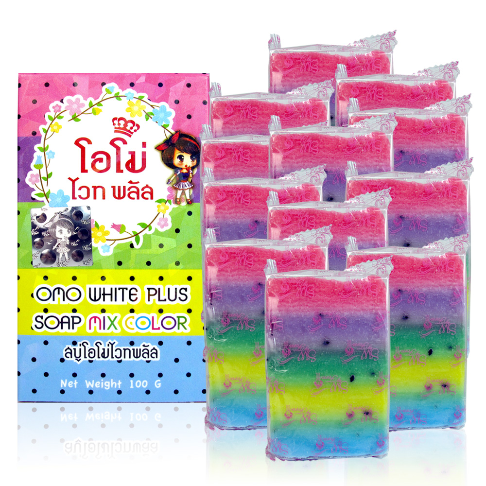 泰國 Omo Plus Soap 繽紛彩虹水果皂100g(12入)