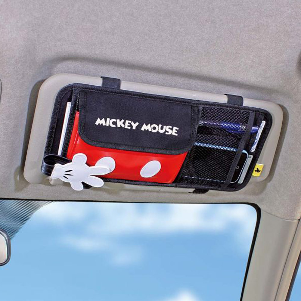【NAPOLEXx迪士尼】米奇遮陽板置物袋WD-286(汽車︱收納︱固定架)