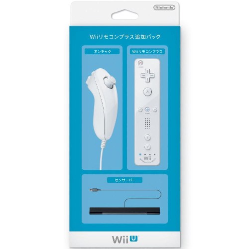 Wii WiiU 原廠動態控制器組合包(白)左右手控制器.感應棒