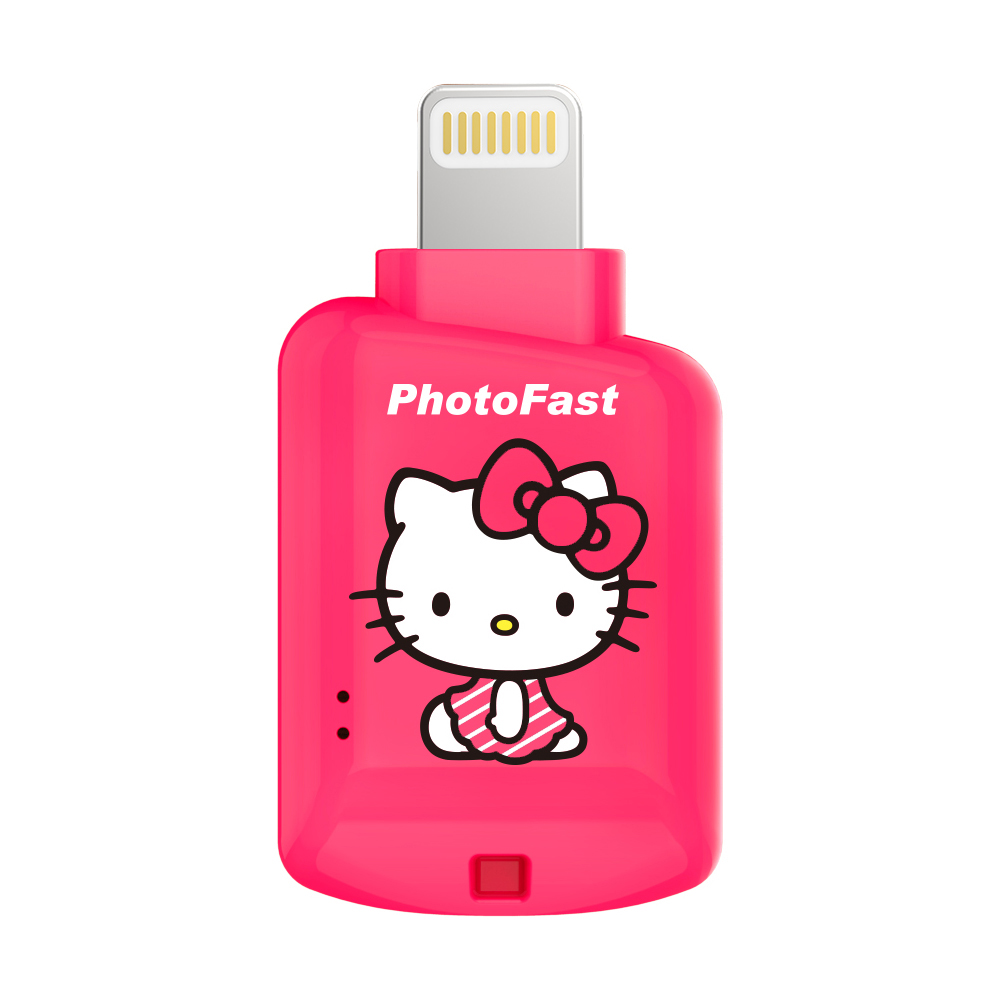 PhotoFast Hello Kitty 蘋果microSD讀卡機 CR-8800 蜜桃紅(不含記憶卡)