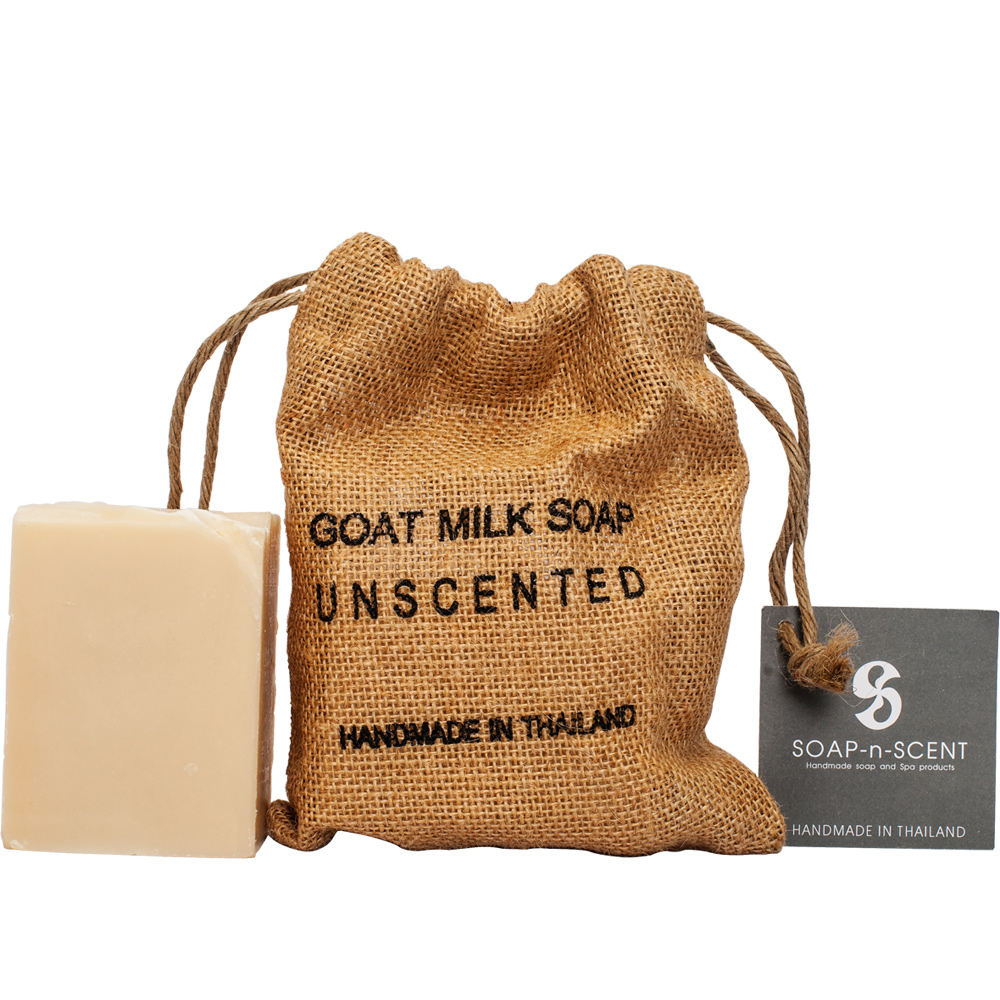 ThaiScent泰香 麻布袋山羊奶手工保養皂-純淨原味270g