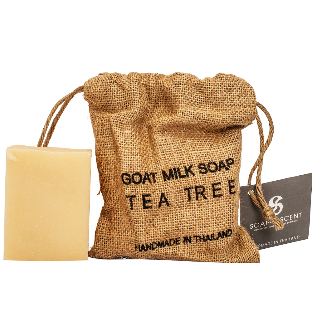 ThaiScent泰香 麻布袋山羊奶手工保養皂-茶樹270g
