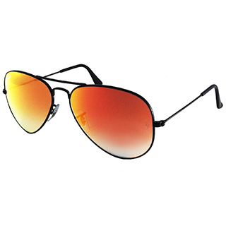 【Ray-Ban 雷朋】3025-002/4W-62 經典飛官款太陽眼鏡 (#黑框漸層紅橘鏡面-大版)
