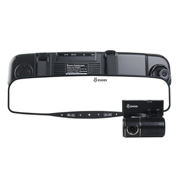 DOD-RX500W 雙鏡頭後視鏡型 行車記錄器 (送8G Class10記憶卡)