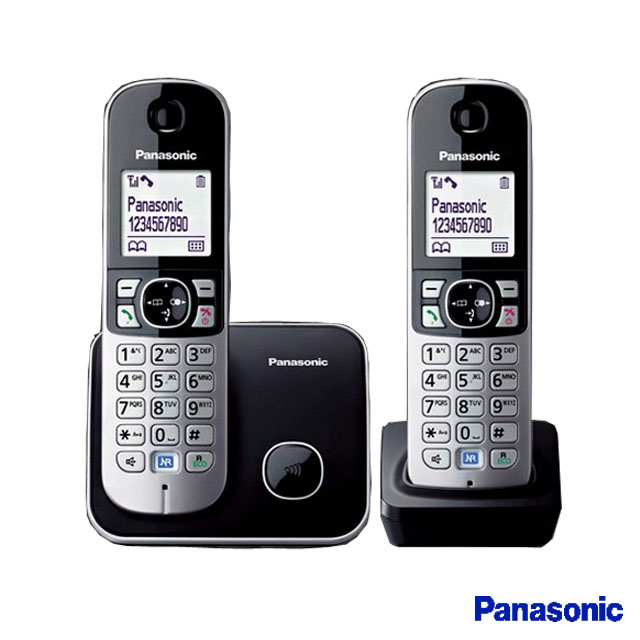 《贈史努比馬克杯》【國際牌Panasonic】DECT數位無線電話 KX-TG6812TW銀/黑黑色