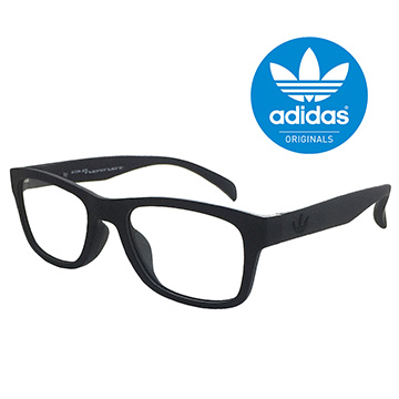 【adidas 愛迪達】潮流三葉草LOGO簡約百搭光學眼鏡-鼻托防滑設計#黑框(0050009009)