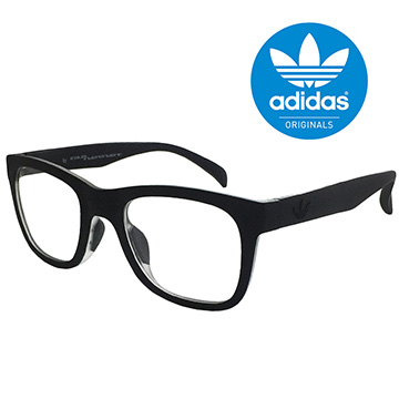 【adidas 愛迪達】經典三葉草LOGO方框黑色光學眼鏡-鼻托防滑設計(0040009000)
