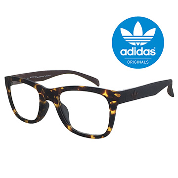 【adidas 愛迪達】經典三葉草LOGO方框琥珀色光學眼鏡-鼻托防滑設計(0040148009)