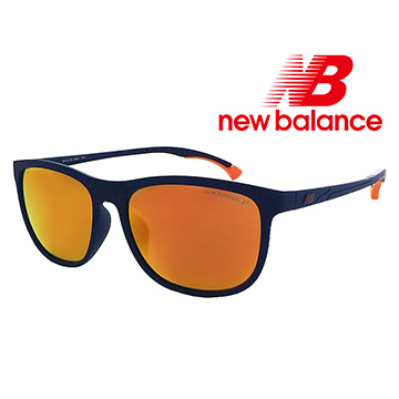 【New Balance】偏光水銀黃橘鏡面太陽眼鏡/藍框-鏡腳可調式(NB8052-C05P)