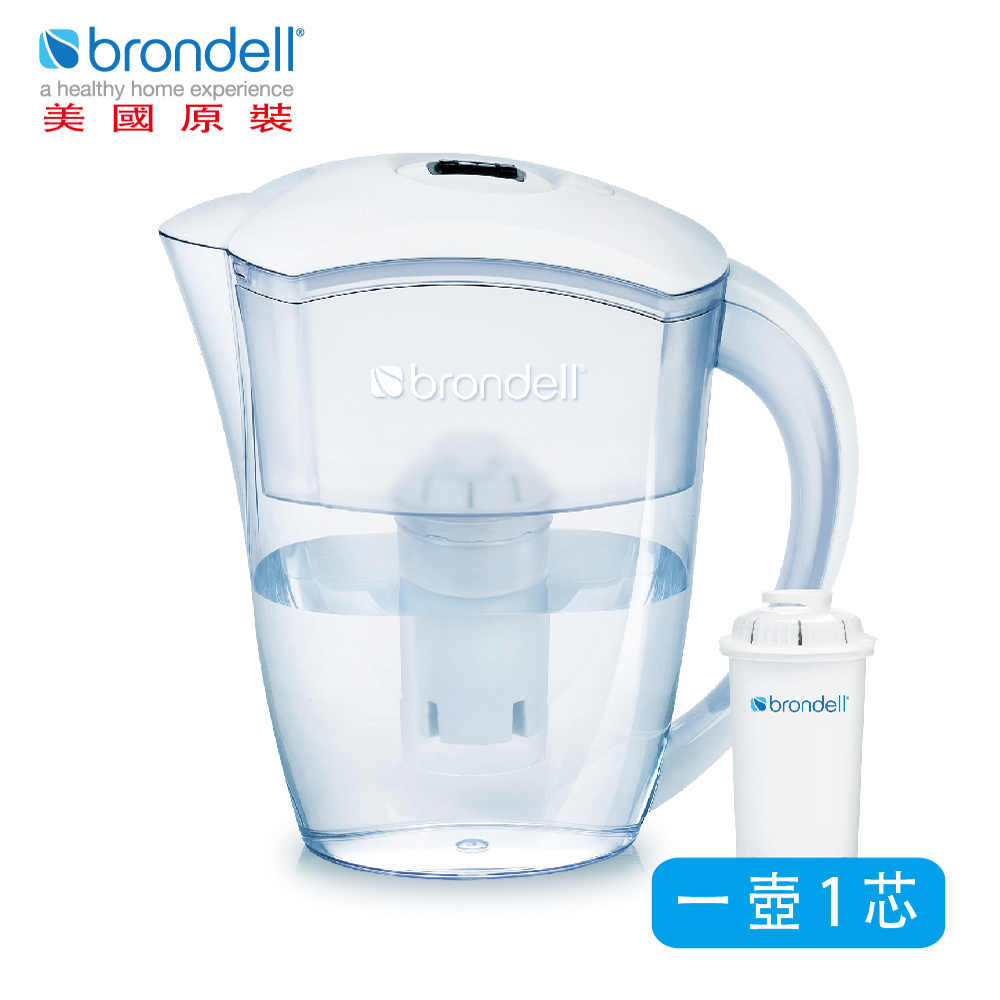 【美國Brondell】H2O+ 長效濾水壺（2色可選）白色