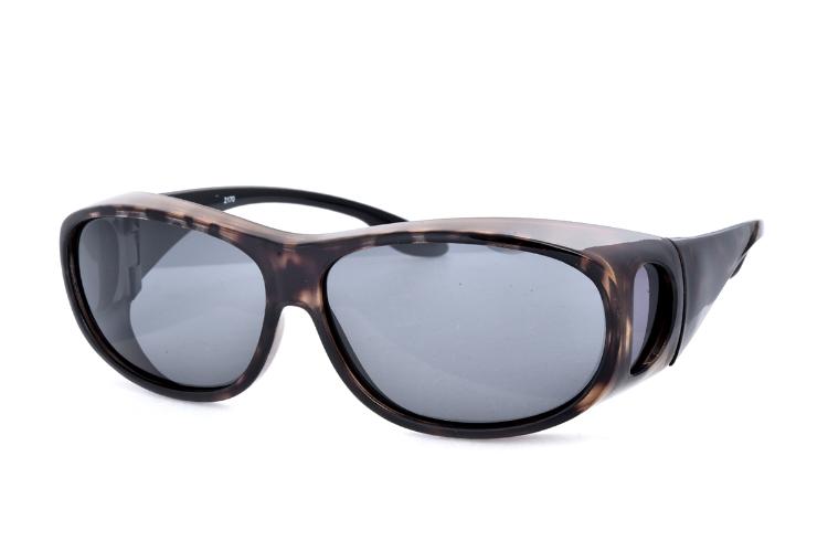 TX  茶色豹紋 偏光太陽眼鏡/套鏡 （眼鏡族可用）  2170茶琥珀AN07