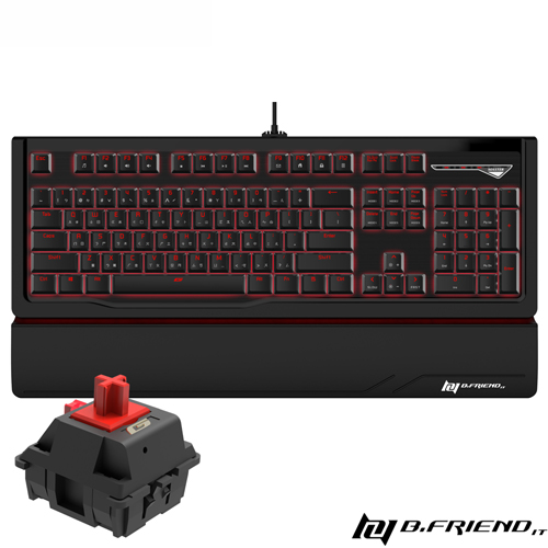 B.Friend MK1有線單色背光機械式鍵盤(紅軸)