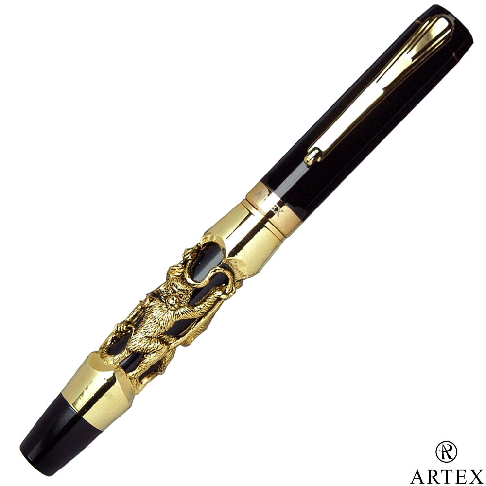 ARTEX 12生肖鋼珠筆+筆架禮盒 共12種古金款任選金猴