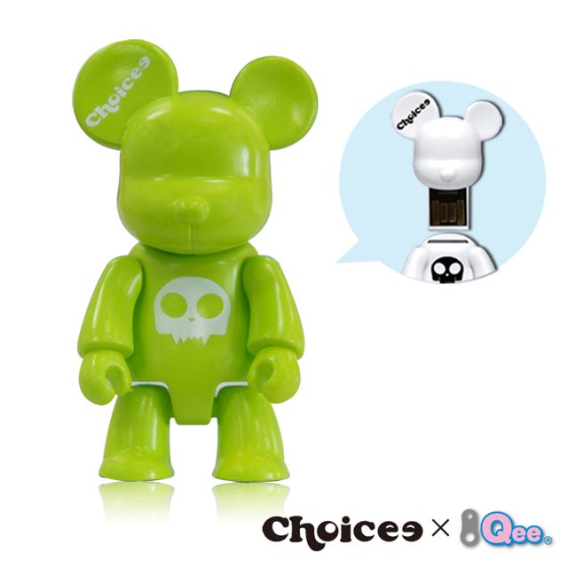 Choicee x Qee 16GB 公仔熊隨身碟-八色蘋果綠
