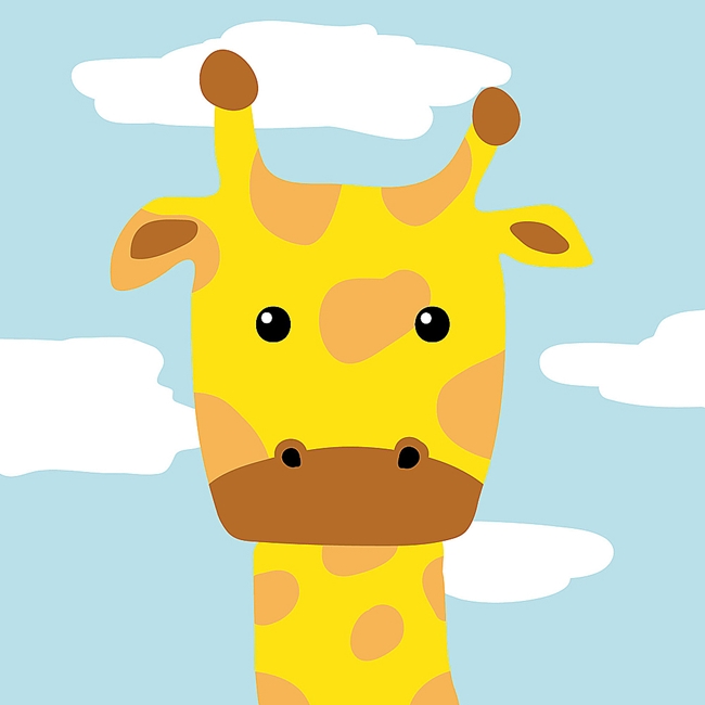 LOVIN  1幅可愛麒麟鹿(5)超萌韓版數字油畫 動物系列