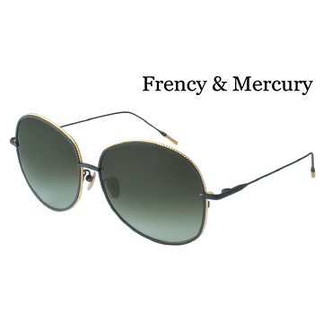 【Frency&Mercury 太陽眼鏡】Vanilla MBG 年度新款-低調奢華設計(金x黑框/漸層灰綠鏡面)