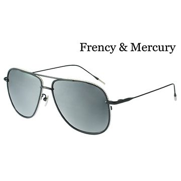 【Frency&Mercury 太陽眼鏡】Magnificent ABS-M 年度新款-質感方框(銀x黑框/漸層水銀灰鏡面)