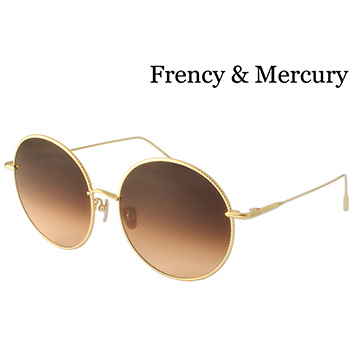 【Frency&Mercury 太陽眼鏡】Coco I-SG 品牌經典熱銷-復古圓框設計(金框/漸層棕鏡面)