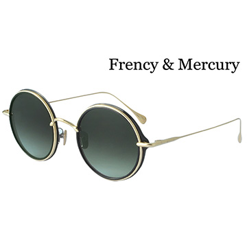 【Frency&Mercury 太陽眼鏡】Ice Cream Dive-ABG 品牌經典圓框設計(金x黑框/漸層灰鏡面)