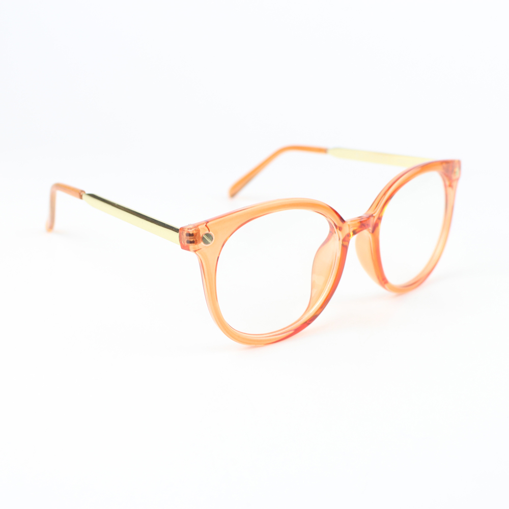 英國NATKIEL-個性金屬邊暨淺橘框平光眼鏡 (英國飾品配件品牌)