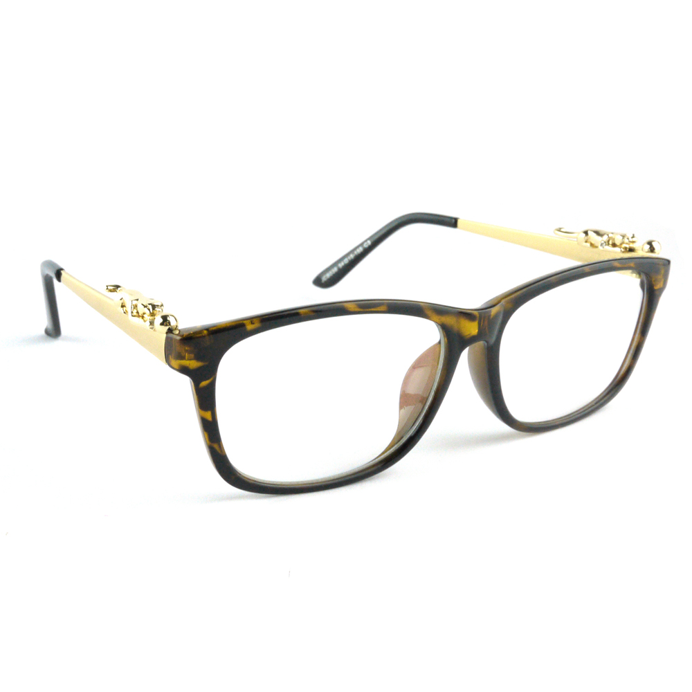 英國NATKIEL-古典氣勢金色立體豹鏡腳眼鏡 (英國飾品配件品牌)