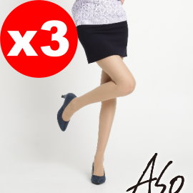 【ASO阿瘦】粉嫩透感褲襪（膚色）３雙組 ─ 足底止滑好耐穿（膚色）