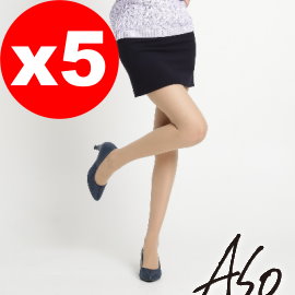 【ASO阿瘦】粉嫩透感褲襪（膚色）５雙組 ─ 足底止滑好耐穿（膚色）