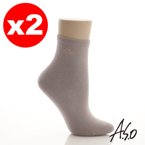 【ASO阿瘦】抗菌排汗襪２入組 ─ 100%台灣製造，穿了怎麼走都舒服（深卡其）