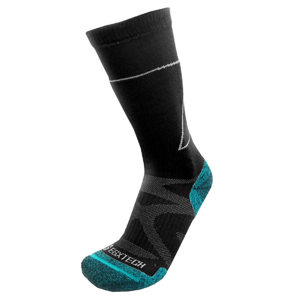 EGXtech《X型》FIX-3 CREW長筒機能籃球襪(黑/綠)L號2雙入