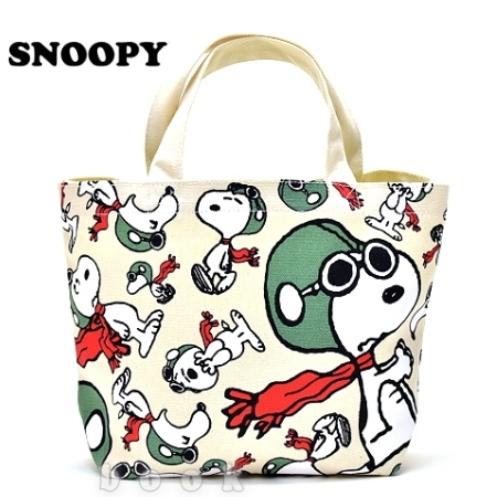 日本進口Snoopy【飛翔天空】帆布手提包
