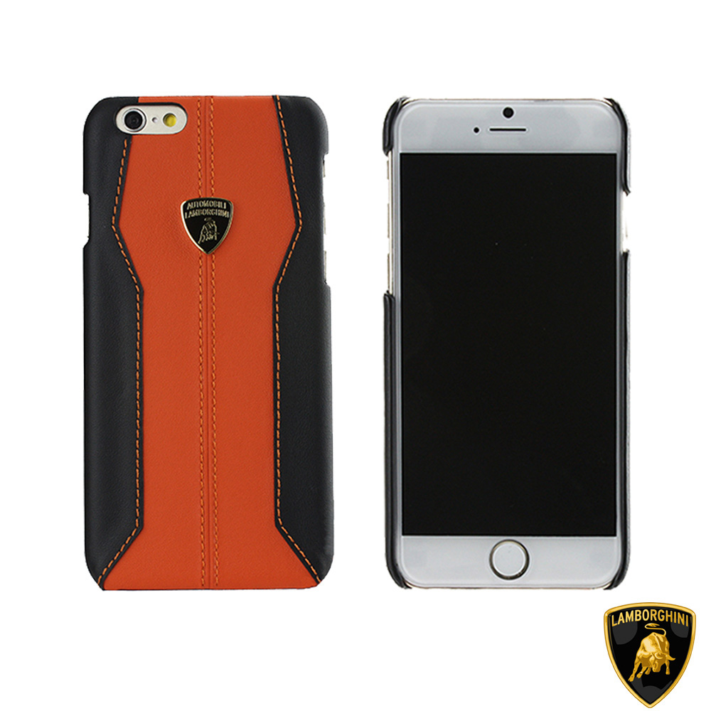藍寶堅尼 Lamborghini iPhone 7 真皮保護殼(送螢幕保護貼)橘色