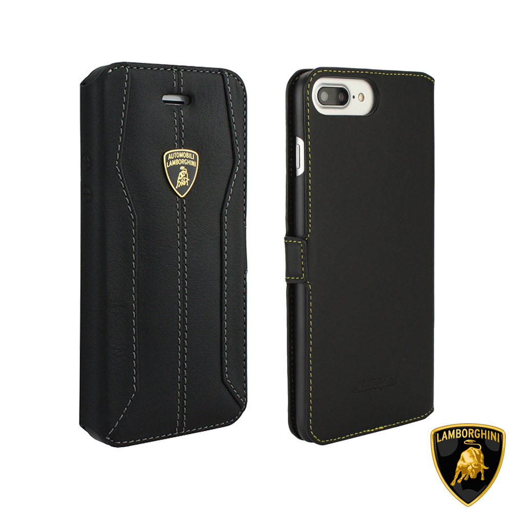 藍寶堅尼 Lamborghini iPhone 7 Plus 真皮保護皮套(送螢幕保護貼)黑