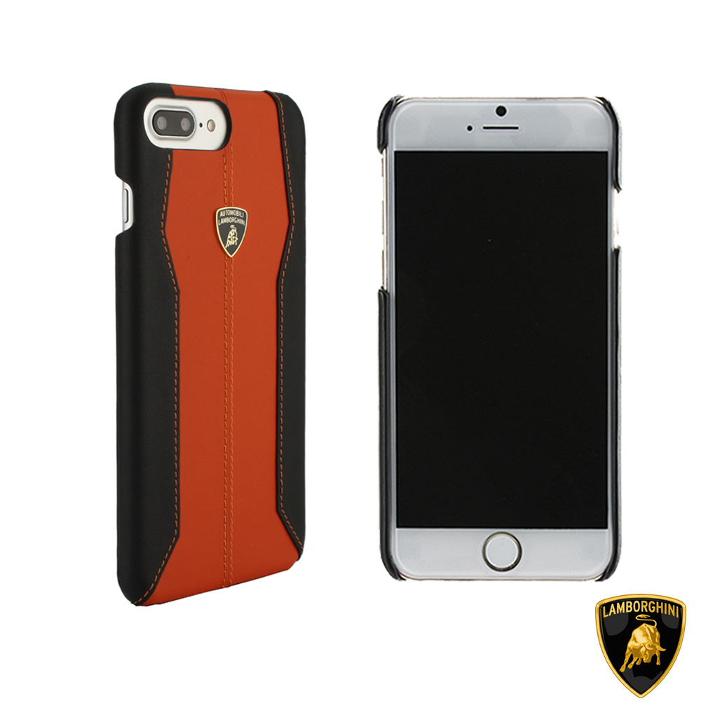 藍寶堅尼 Lamborghini iPhone 7 Plus 真皮保護殼(送螢幕保護貼)橘