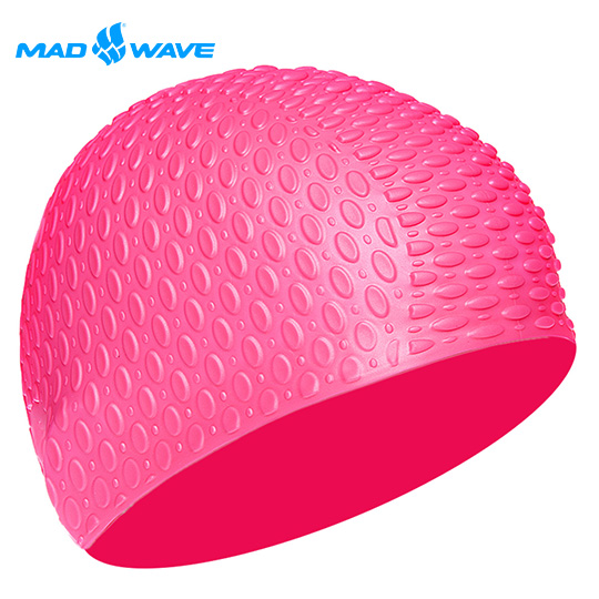 俄羅斯MADWAVE女性專用矽膠泳帽BUBBLE(送耳塞)粉紅
