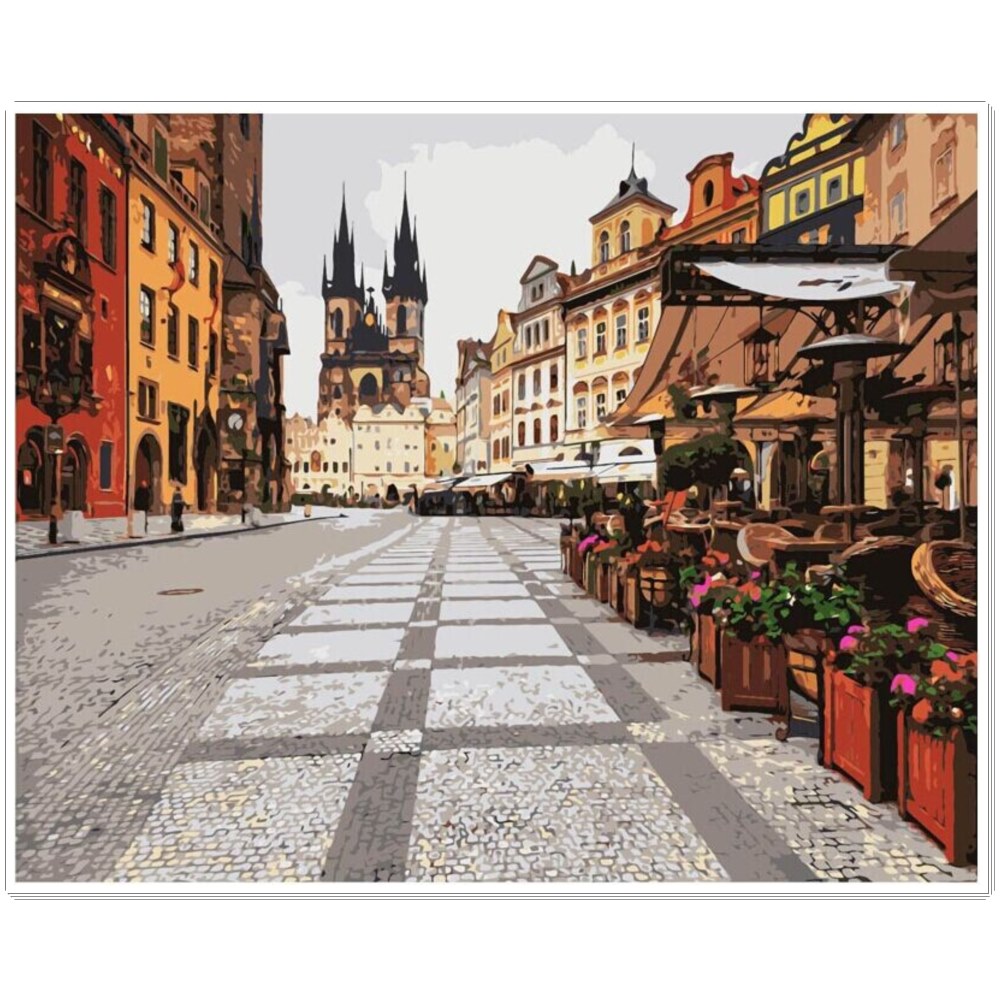 ArtLife藝術生活【87120】布拉格舊城廣場_DIY 數字 油畫 彩繪
