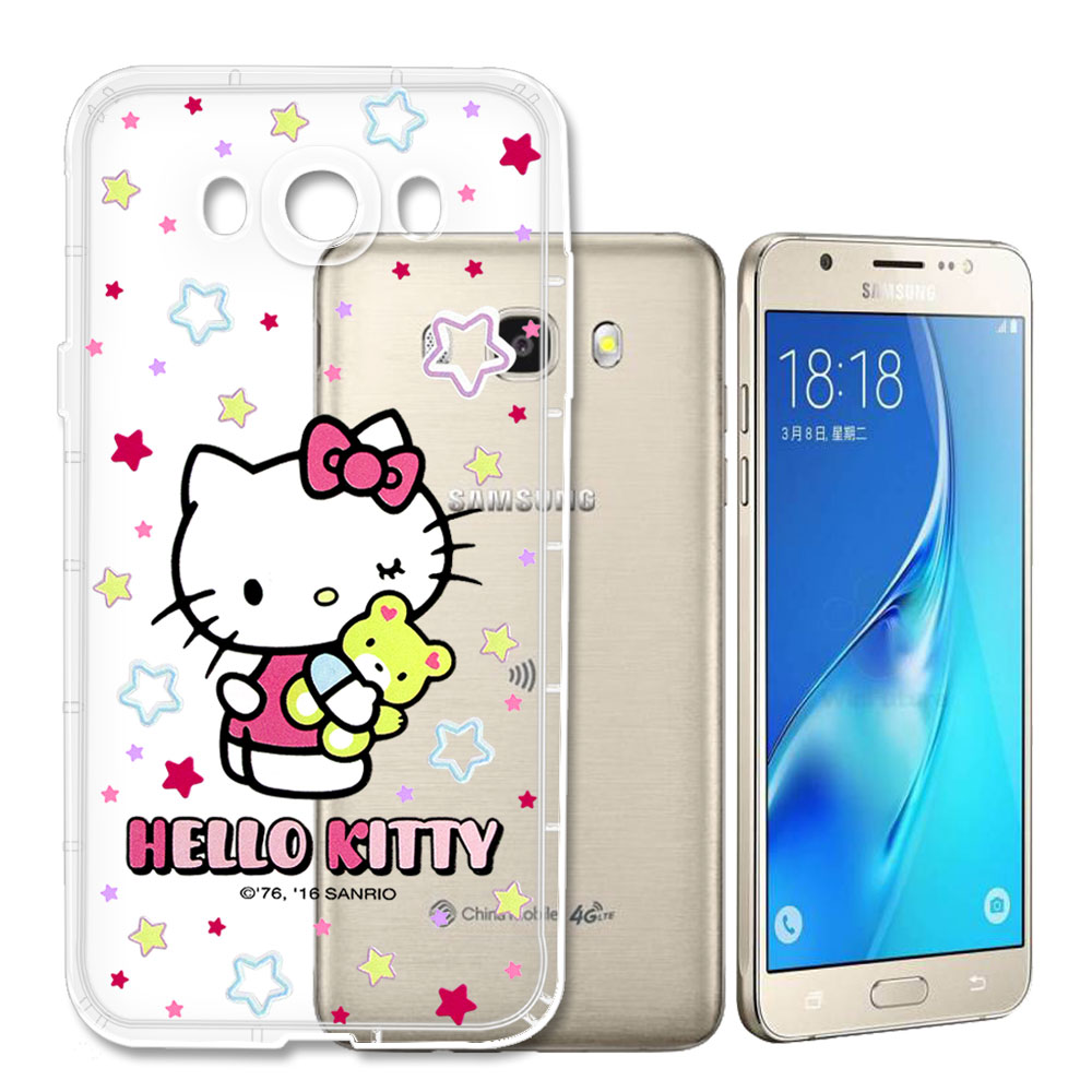 三麗鷗授權 Hello Kitty 凱蒂貓 Samsung Galaxy J7 (2016) / J710 彩繪空壓手機殼(星星)