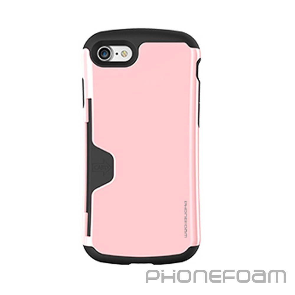 PhoneFoam iPhone 7 Plus 插卡式保護殼粉紅