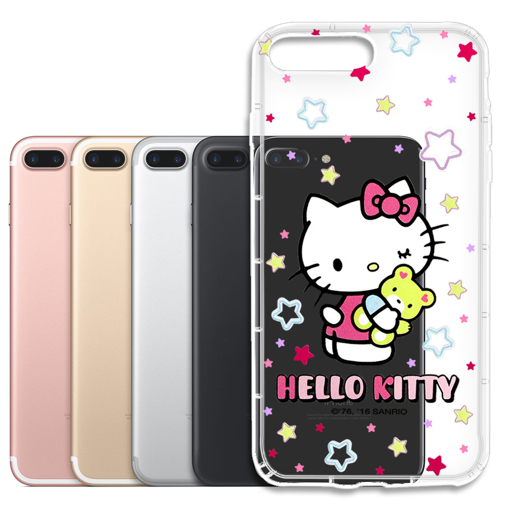 三麗鷗授權 Hello Kitty 凱蒂貓 iPhone 7 Plus 5.5吋 i7+ 彩繪空壓手機殼(星星)