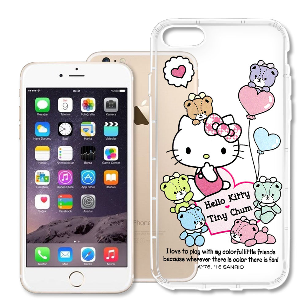 三麗鷗授權 Hello Kitty 凱蒂貓 iPhone 7 4.7吋 彩繪空壓手機殼(氣球)