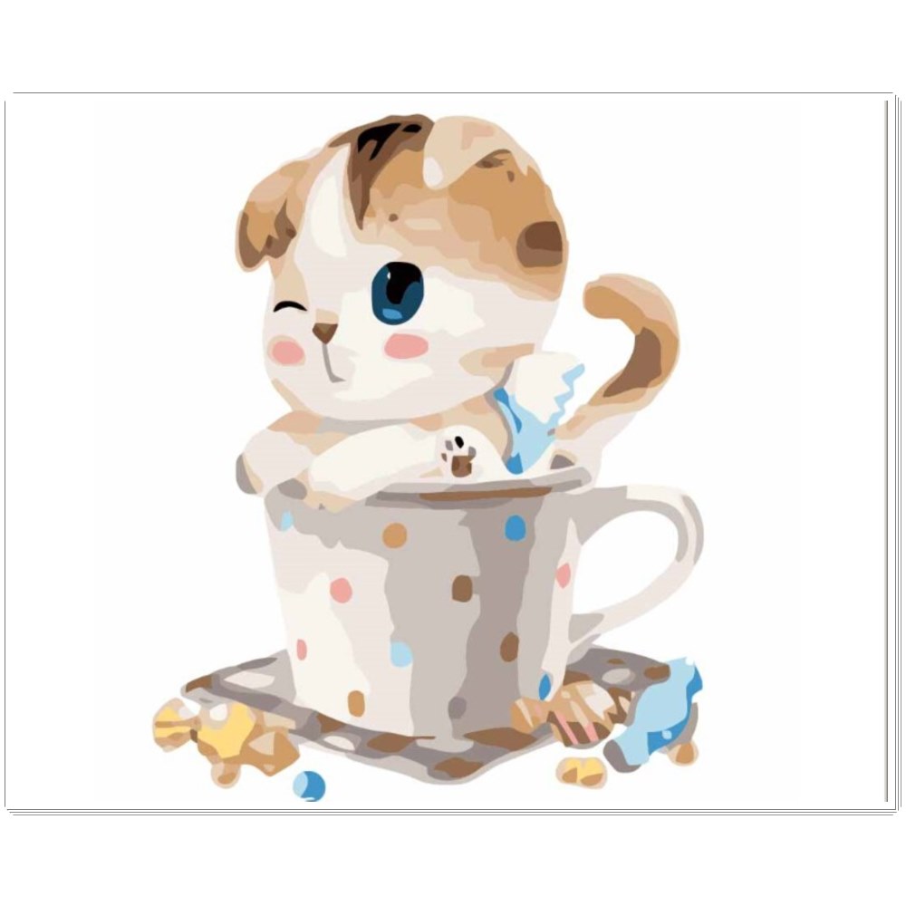 ArtLife 藝術生活【33039】可愛貓 數字油畫 DIY 彩繪 30*30cm