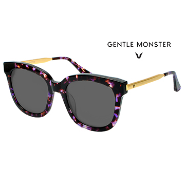 【GENTLE MONSTER 太陽眼鏡】ABSENTE PD1GD明星配戴款-時尚大框墨鏡(紫琥珀-金腳/蔡司灰鏡面)