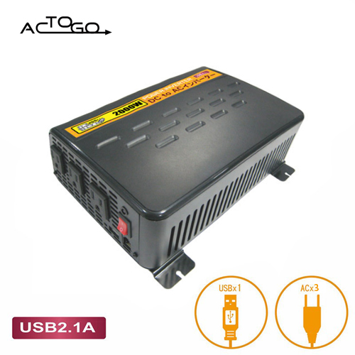 《ACtoGO》12V轉110V + 5V USB 2000W汽車電源轉換器