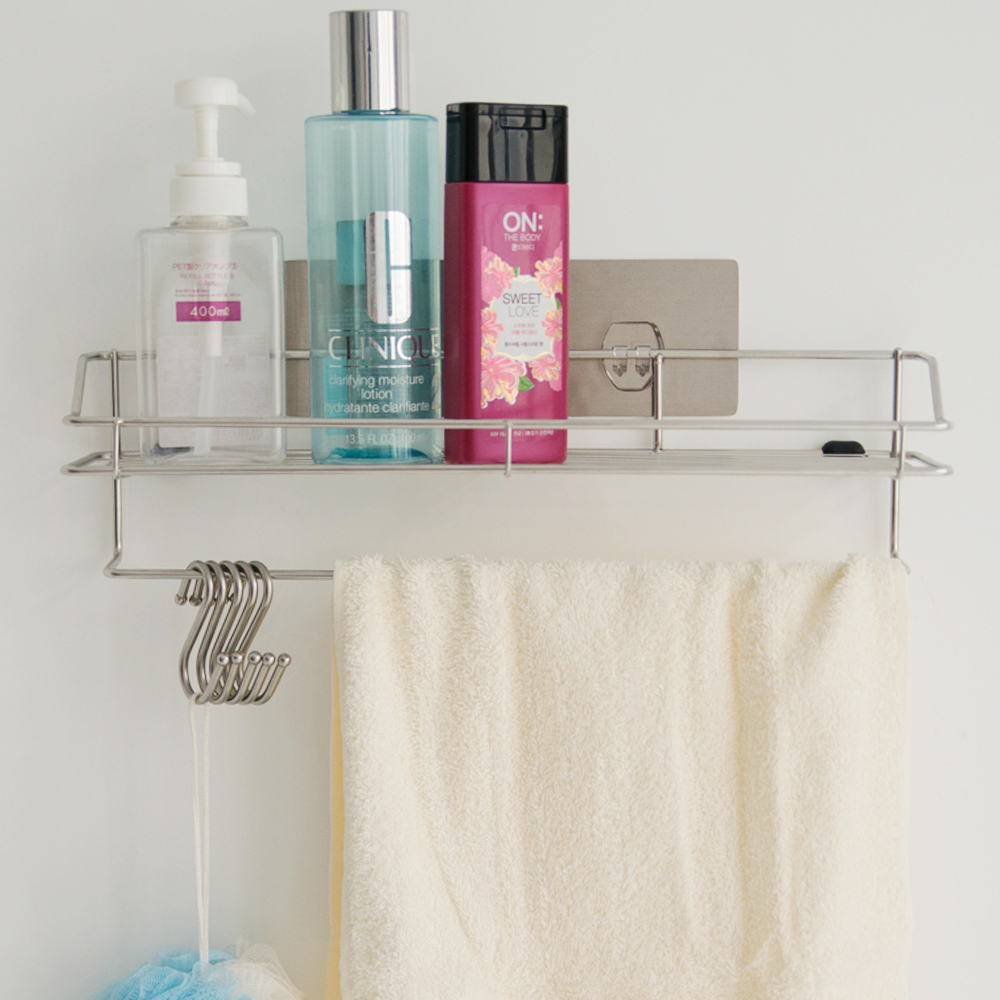 Peachy Life 髮絲紋貼系列-不鏽鋼浴室毛巾置物架