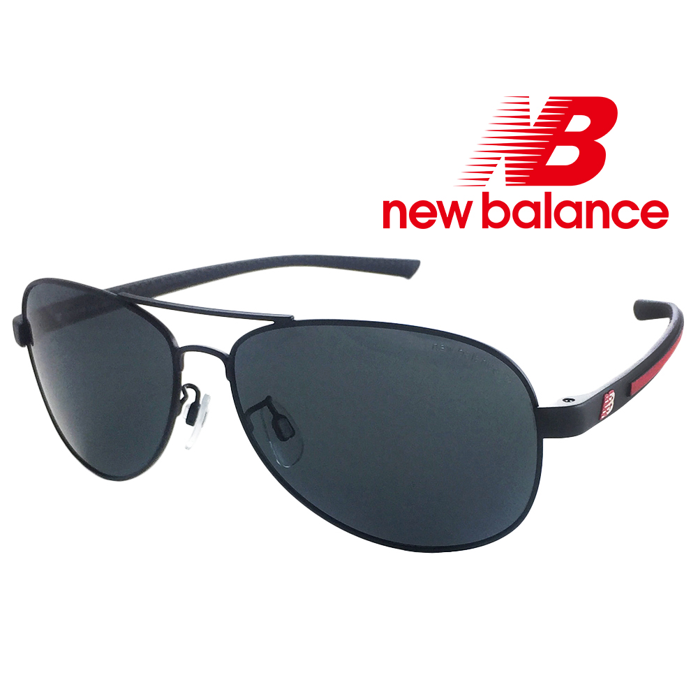 【New Balance】雷朋型偏光運動太陽眼鏡-黑框/灰鏡面(NB1051-2P)