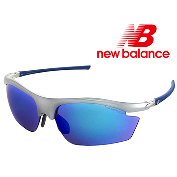 【New Balance】包覆型運動偏光太陽眼鏡-水銀藍鏡面 (NB8042-53P)