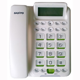 台灣三洋 SANLUX 來電顯示有線電話機 免持對講 TEL-011白色
