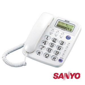三洋 SANYO 來電超大鈴聲 免持撥號 顯示型 有線電話 TEL-991 三色可選白色