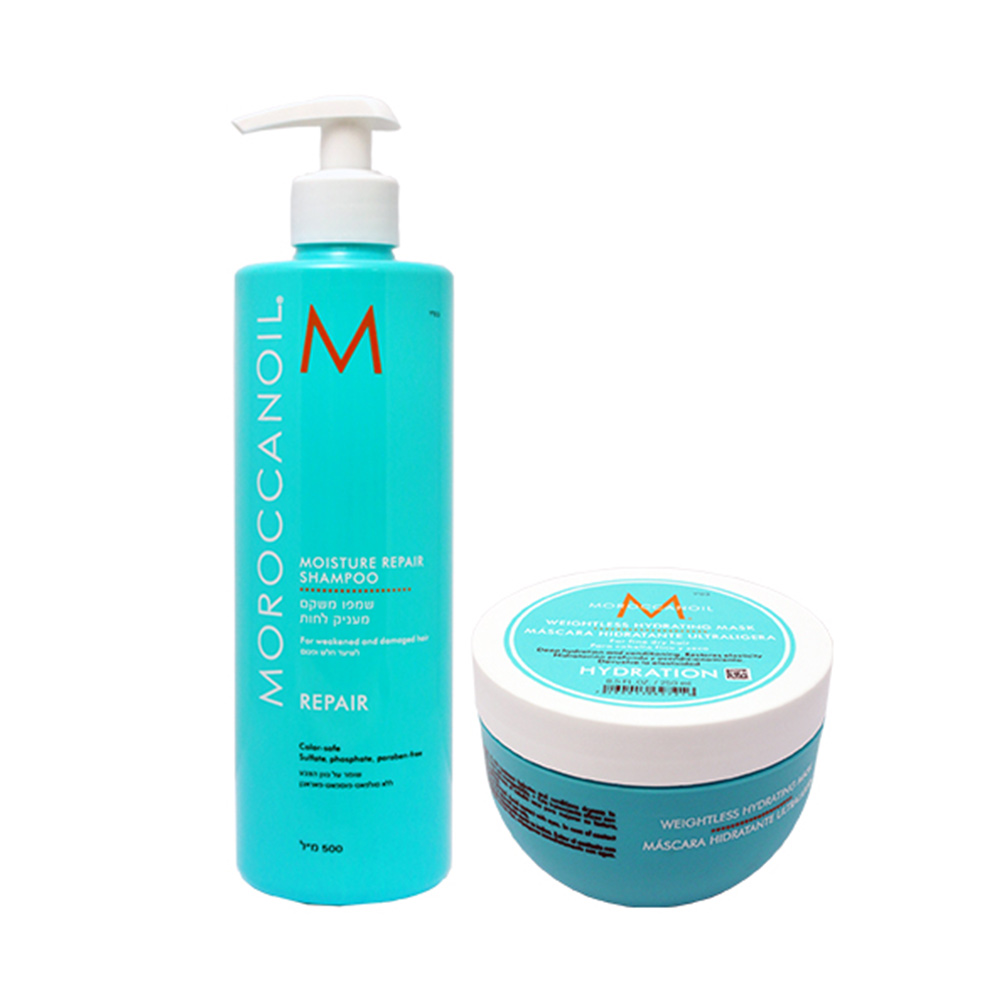 Moroccan oil 摩洛哥優油  優油輕感保濕髮膜250ml+保濕修復洗髮露 500ml