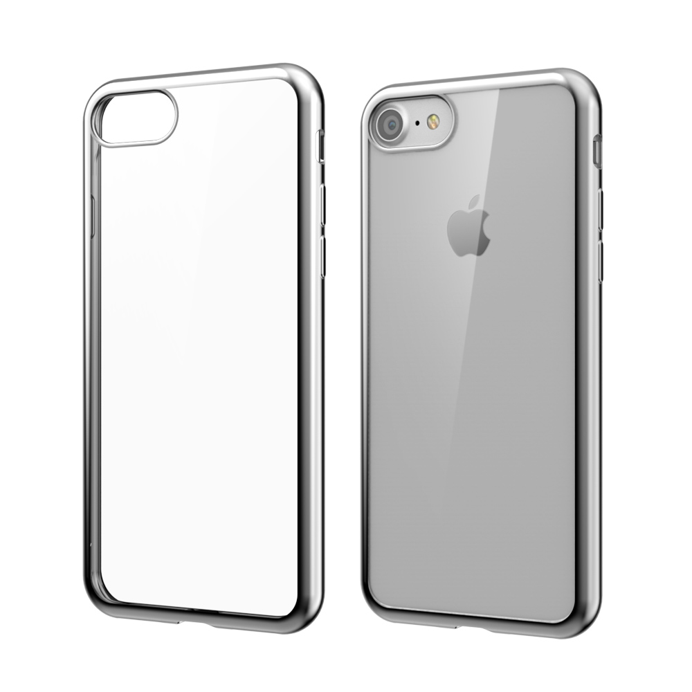 SwitchEasy Flash iPhone 7 金屬質感邊框軟質保護套-銀色