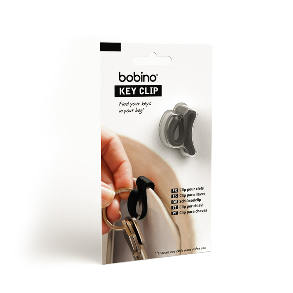 bobino收納3C小物-隨身鑰匙夾扣-黑色